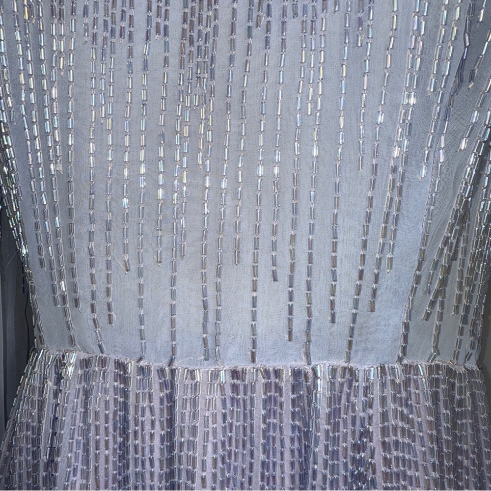 RARE VINTAGE 1960s VICTORIA ROYAL LTD.  silk organza beaded evening GOWN - Picture 5 of 16